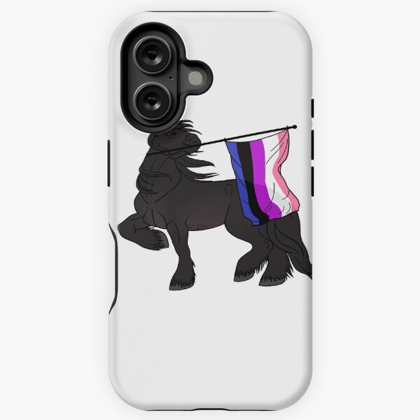 Aperçu de l'œuvre Genderfluid flag (black draft) [Queer horse] créée et vendue par ScotisFr.