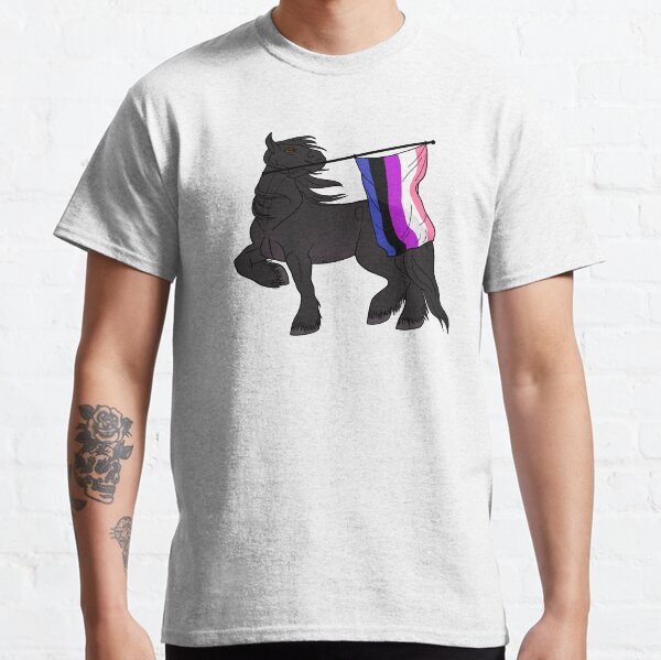 Aperçu de l'œuvre Genderfluid flag (black draft) [Queer horse] créée et vendue par ScotisFr.