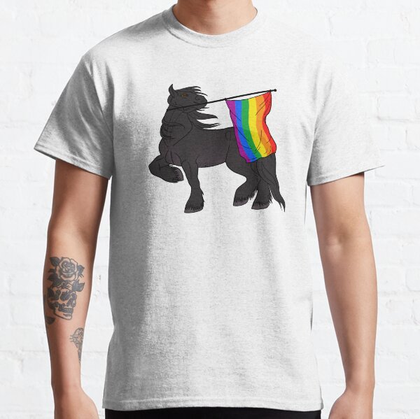 Gay flag (black draft) [Queer horse] Classic T-Shirt