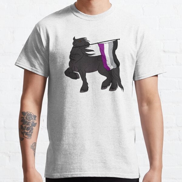 Asexual flag (black draft) [Queer horse] Classic T-Shirt
