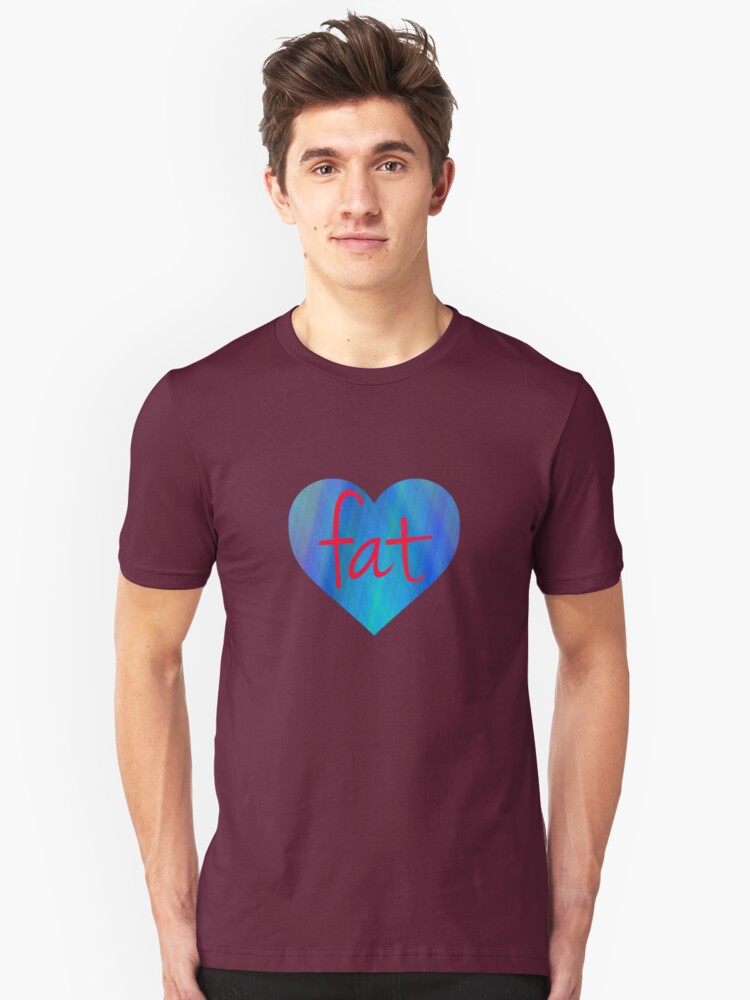 Alternate view of Love Fat (Blue and Red) Slim Fit T-Shirt