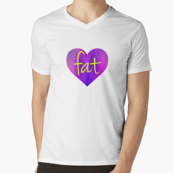 Love Fat (Purple and Yellow) V-Neck T-Shirt