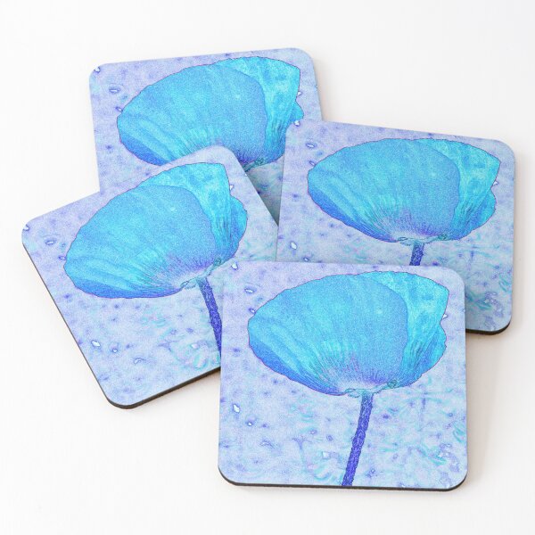 Item preview, Blue poppy ink and watercolour style pop art designed and sold by Latch Farm  Studios.