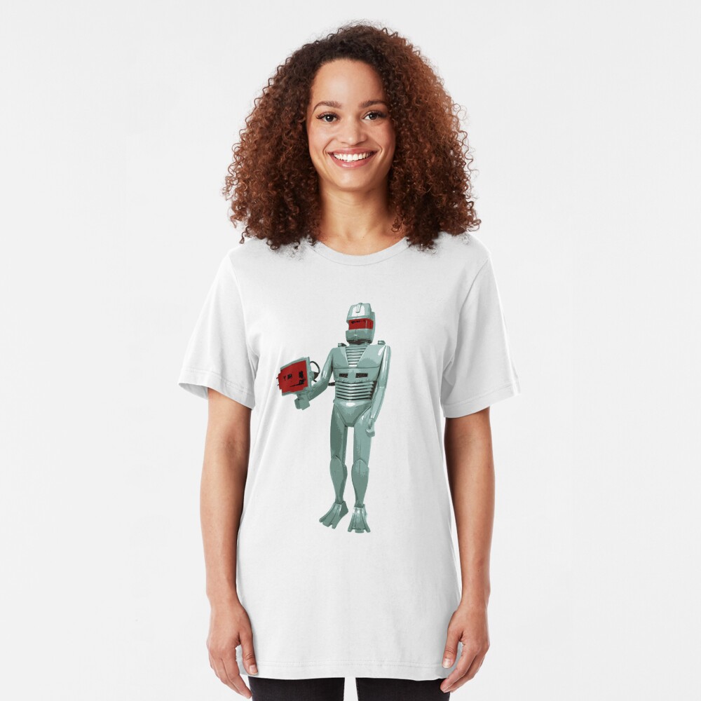 ROM the space knight - retro Action Man (or GI Joe) toy 8-bit style Slim Fit T-Shirt