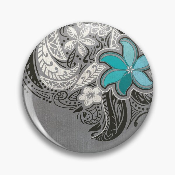 Artikelvorschau, Blaugrünes polynesisches Blumen-Tattoo-Design entworfen und verkauft von sunnthreads.