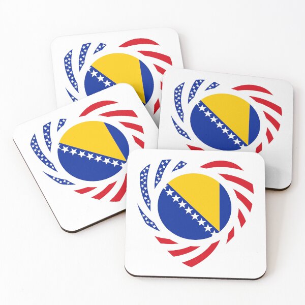 Item preview, Bosnian American Multinational Patriot Flag Series (Heart) designed and sold by Carbon-Fibre Media.