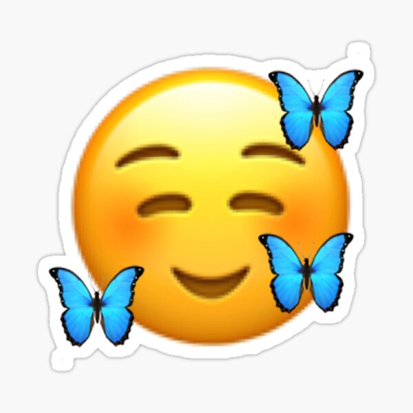 "Smiley Butterfly Emoji" Sticker for Sale by cherrybombrb Redbubble
