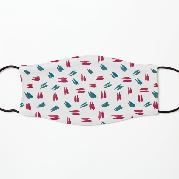 Estampado abstracto de pinceladas pares fondo blanco Mascarilla para niños
