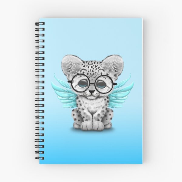 Item preview, Snow Leopard Cub with Fairy Wings Wearing Glasses Blue designed and sold by JeffBartels.