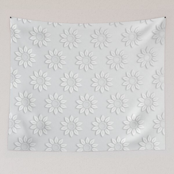 Item preview, White on White Daisy Pattern designed and sold by SusanEileenEvans.