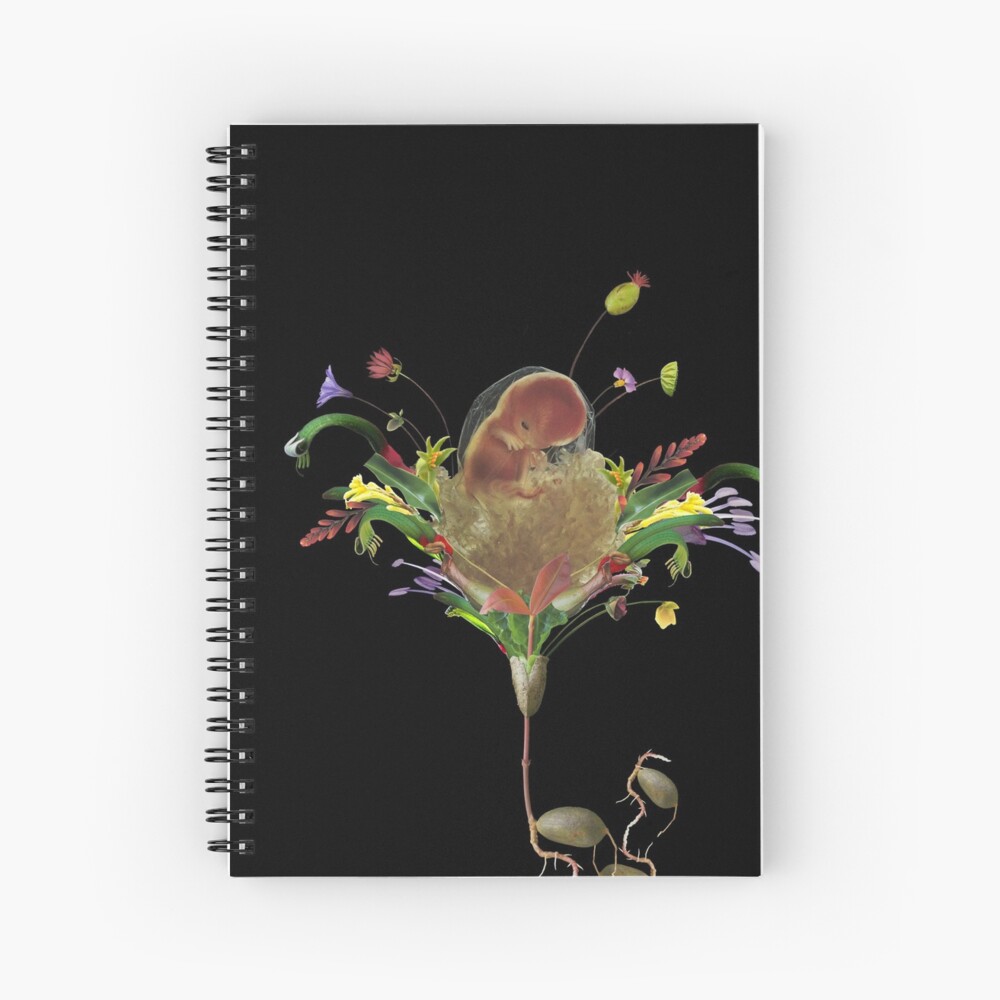 A New Birth - collage art, flower, nature, woman, man Spiral Notebook