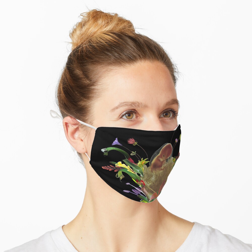 A New Birth - collage art, flower, nature, woman, man Mask