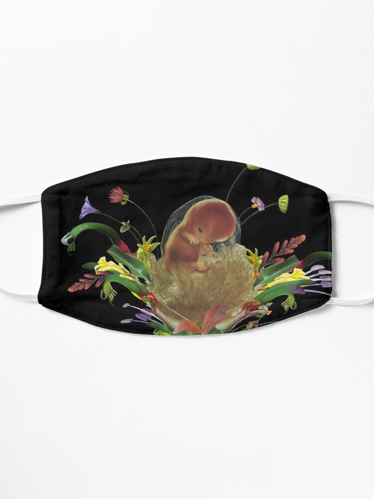 Alternate view of A New Birth - collage art, flower, nature, woman, man Mask