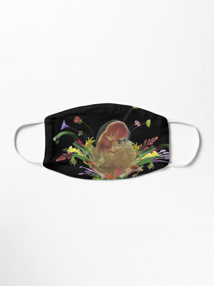 Alternate view of A New Birth - collage art, flower, nature, woman, man Mask