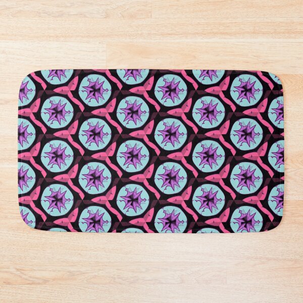 Item preview, Blue, Pink and Purple Amoeba Pattern on black background designed and sold by jaydeecole.