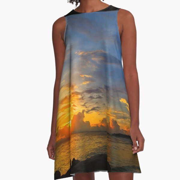 Sunset In Paradise - Beach Photography by Sharon Cummings A-Line Dress