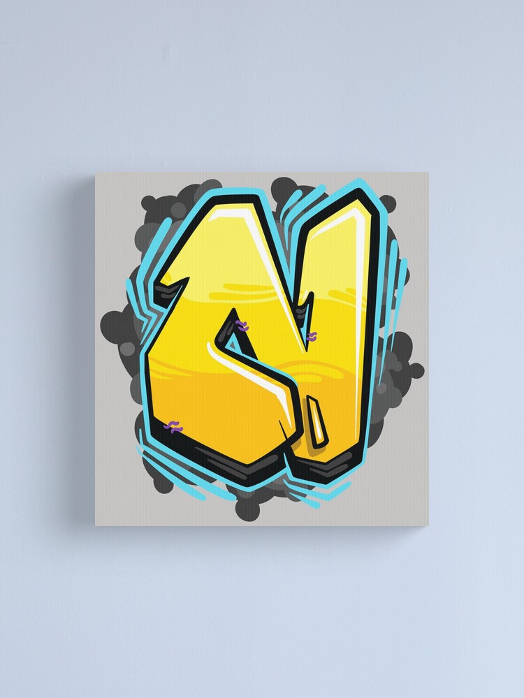 Letter N - Graffiti Street Art Style  Canvas Print for Sale by