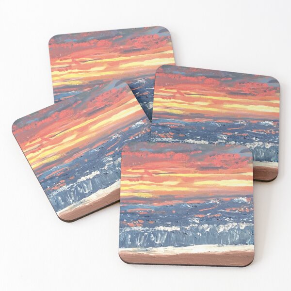 Item preview, Beach at Sunset Landscape Painting  designed and sold by ErinSpurrier.