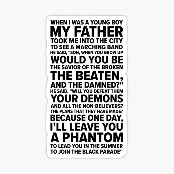 The Black Parade Stickers Redbubble