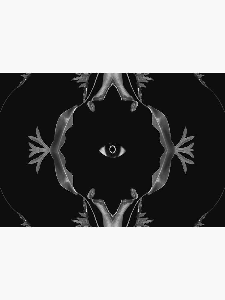Illusion - collage art, eye, nature, leaves, black by ilariaantolini