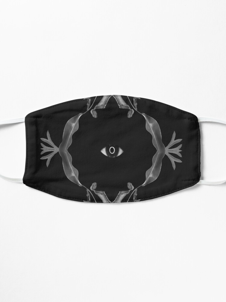 Alternate view of Illusion - collage art, eye, nature, leaves, black Mask
