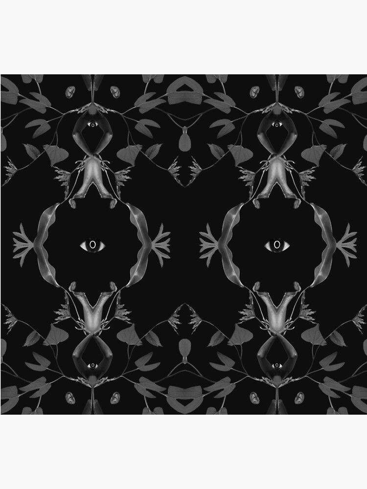 Illusion - collage art, eye, nature, leaves, black by ilariaantolini