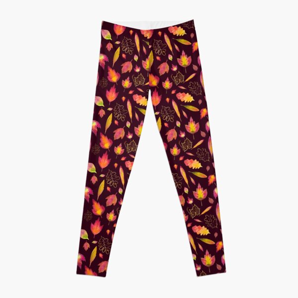 Golden autumn: leaf pattern Leggings