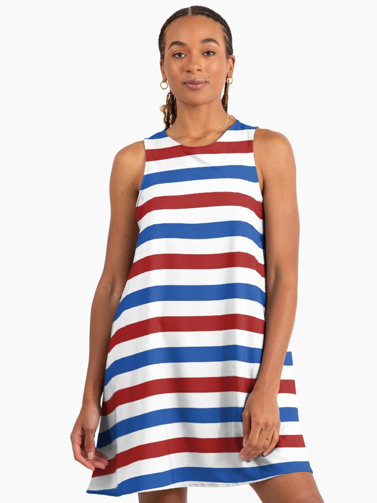 Red White and Blue Stripes" A-Line Dress for Sale by JerryWLambert |  Redbubble