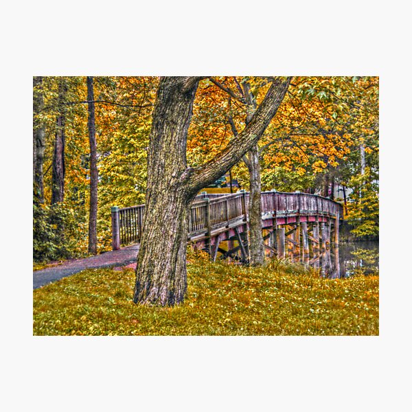 Footbridge in the Fall - Advanced HDR Photographic Print