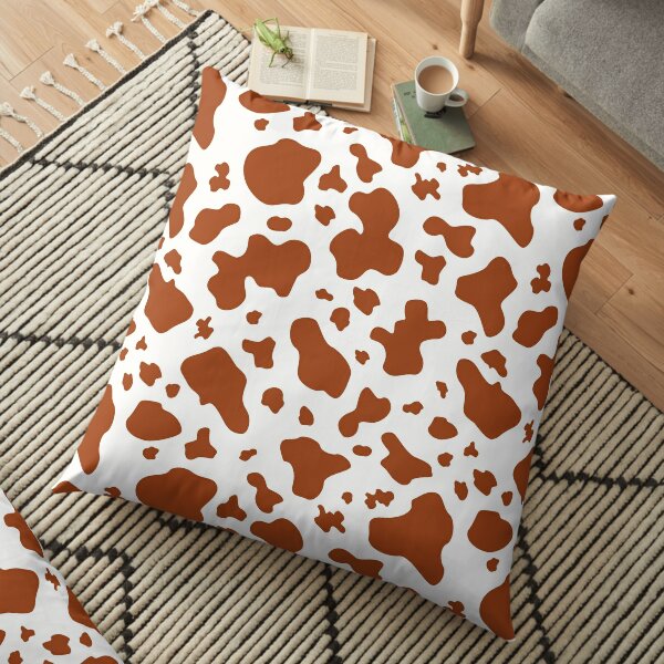 fuzzy cow print pillow