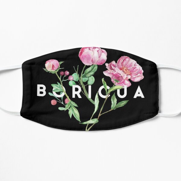 Mascarilla Boricua Floral Mascarilla plana