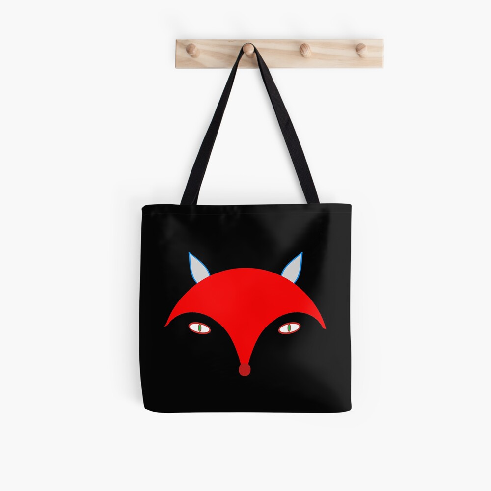 Red Fox (Black) Tote Bag