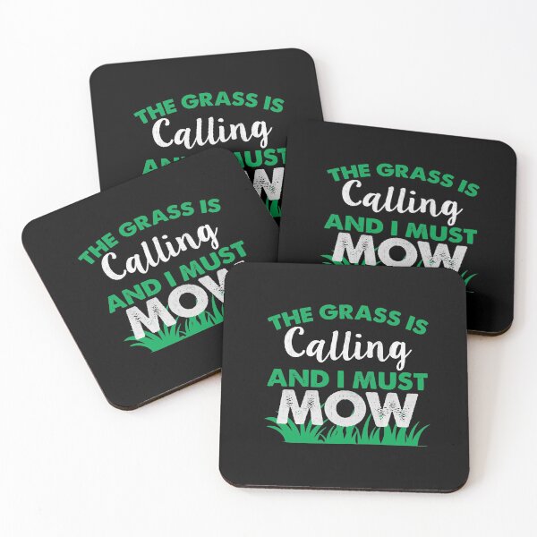 Item preview, The Grass is Calling and I Must Mow Funny Lawn Mowing Gift  designed and sold by LostLatticework.