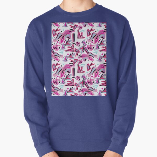 Pink Shores Abstract Pullover Sweatshirt