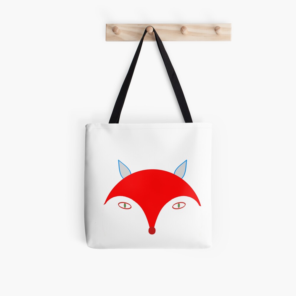 Red Fox (White) Tote Bag