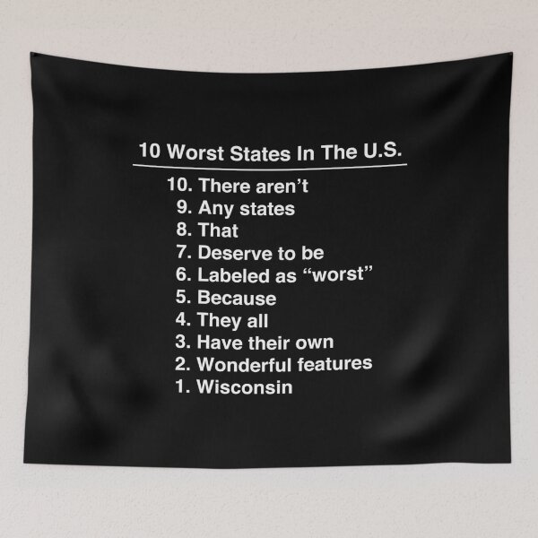 Item preview, Wisconsin Is The Worst State Ever Funny print designed and sold by jakehughes2015.