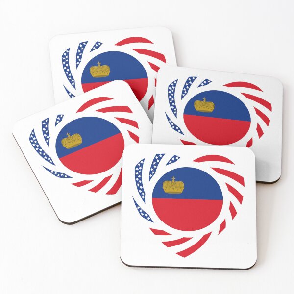 Item preview, Liechtensteinian American Multinational Patriot Flag Series (Heart) designed and sold by Carbon-Fibre Media.