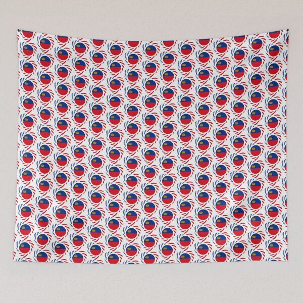 Item preview, Liechtensteinian American Multinational Patriot Flag Series (Heart) designed and sold by Carbon-Fibre Media.