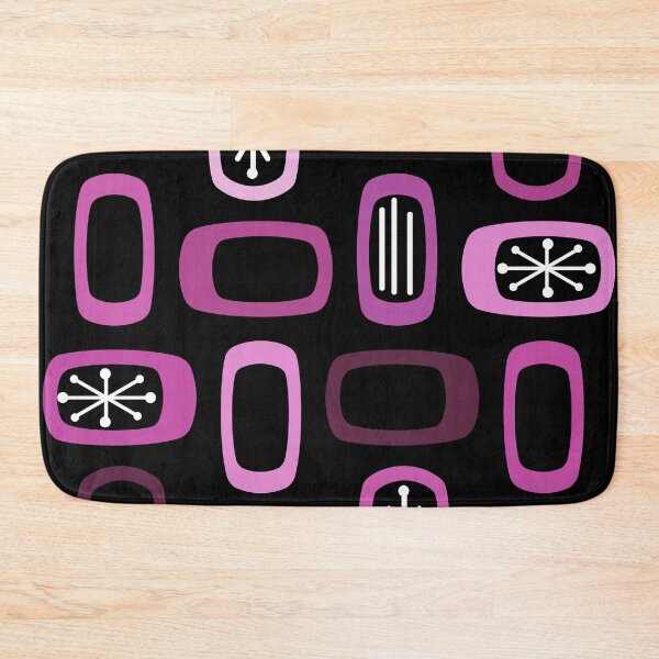Item preview, Midcentury MCM Rounded Rectangles Black Pink designed and sold by thepixelgarden.
