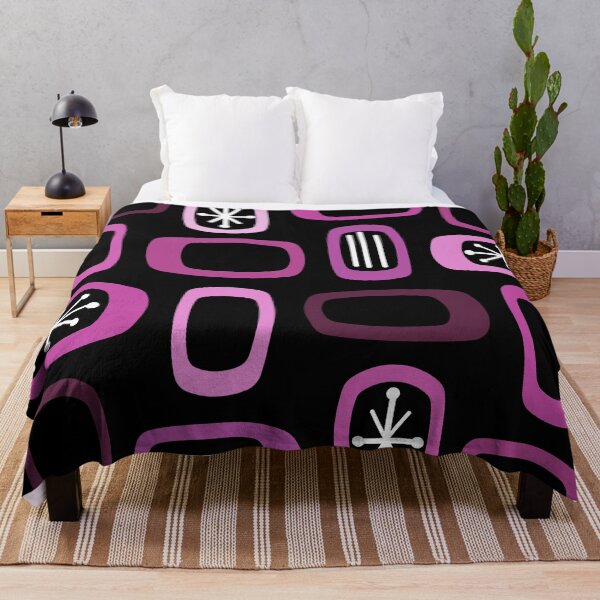 Item preview, Midcentury MCM Rounded Rectangles Black Pink designed and sold by thepixelgarden.
