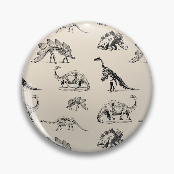 Item preview, Vintage Museum Dinosaur Skeleton Illustrations, Black & Cream Dinos designed and sold by Kristi Duggins.