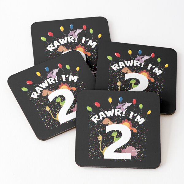 Item preview, Rawr I'm 2 Years Old Dino 2nd Birthday Boys And Girls Party print designed and sold by Grabitees.