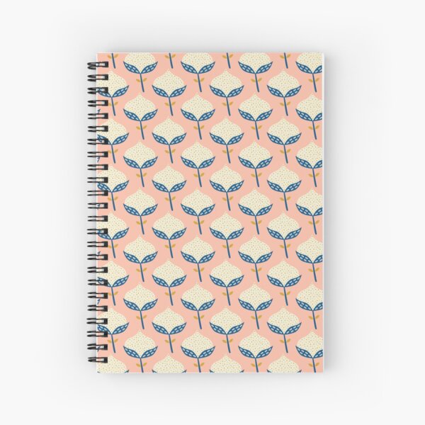 Scandinavian Flower Pattern Spiral Notebook