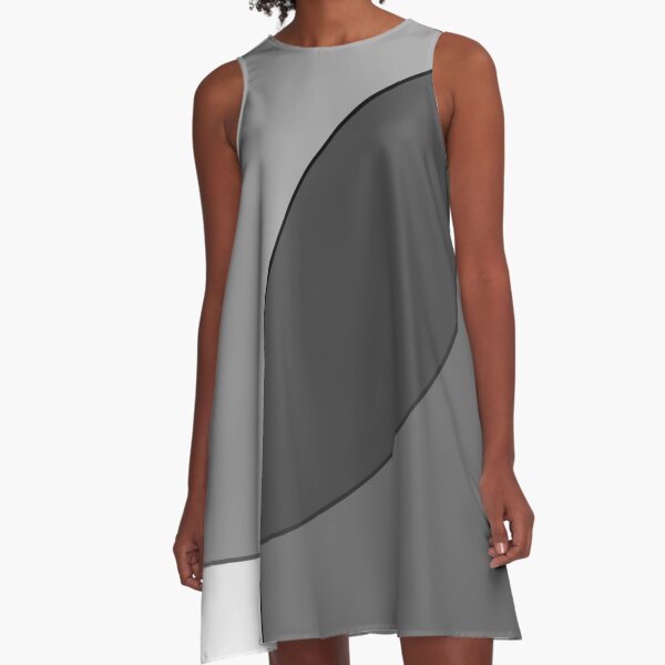Circle Oval | Grey & Black A-Line Dress