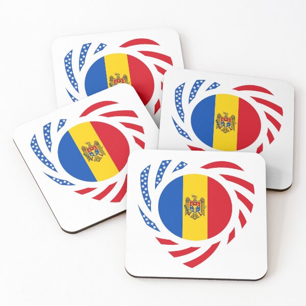 Item preview, Moldovan American Multinational Patriot Flag Series (Heart) designed and sold by Carbon-Fibre Media.
