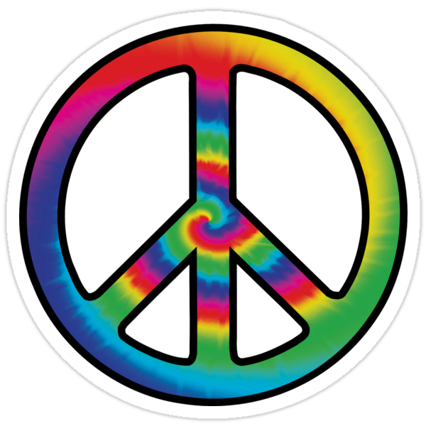 Tie Dye Peace Symbol Stickers By Surreal77 Redbubble 