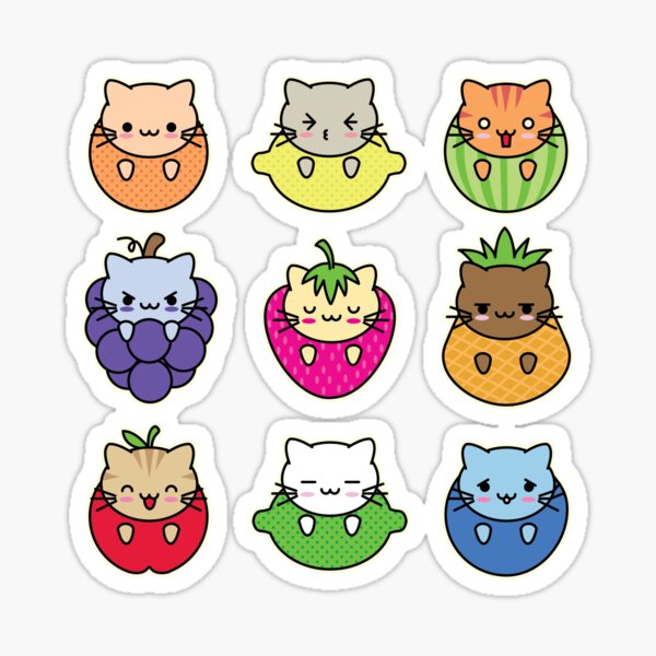 Fruit Cats Sticker