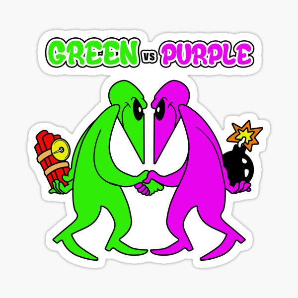 Vert vs violet Sticker