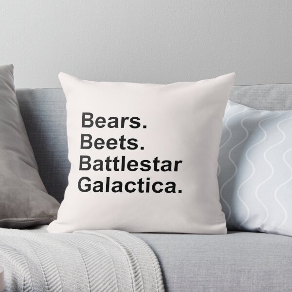 Bears beets shop battlestar galactica pillow