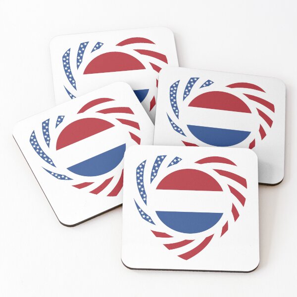 Item preview, Dutch American Multinational Patriot Flag Series (Heart) designed and sold by Carbon-Fibre Media.